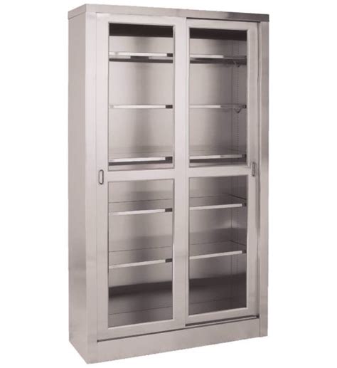 steel cabinet with sliding glass doors|stainless cabinets with sliding doors.